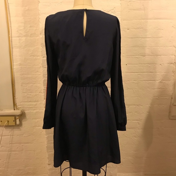 ModCloth Navy Dress with Orange Lace Trim Detail - Picture 8 of 10